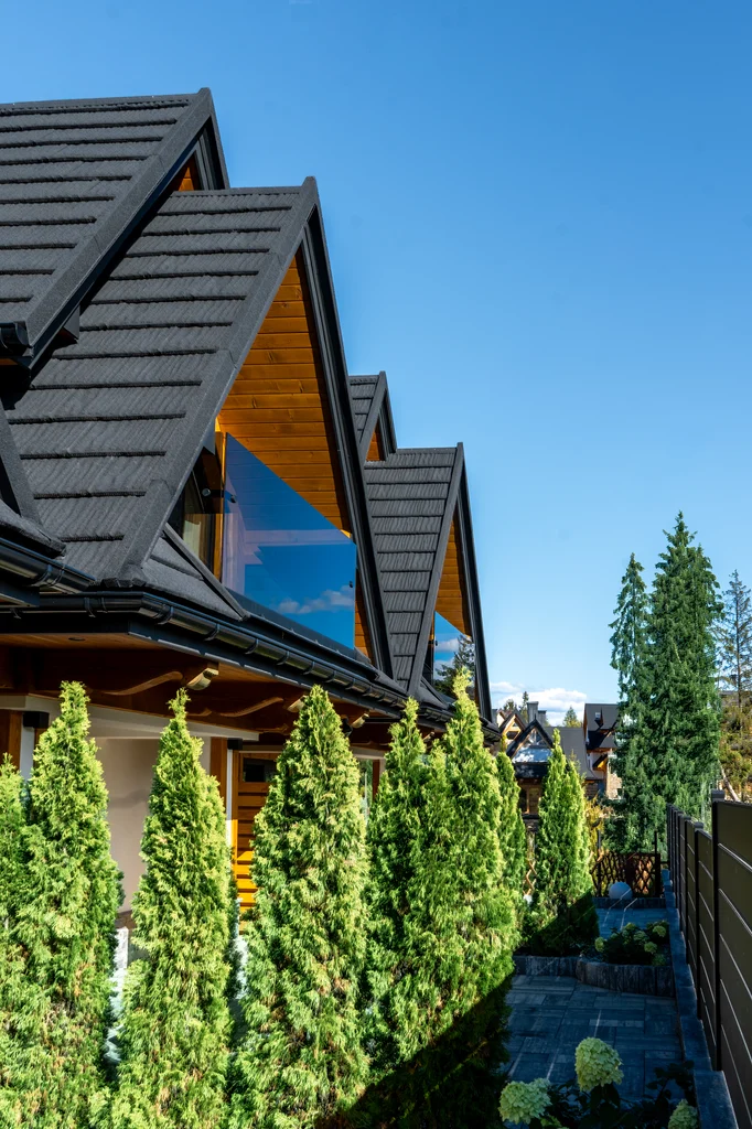 The building’s roof and garden greenery